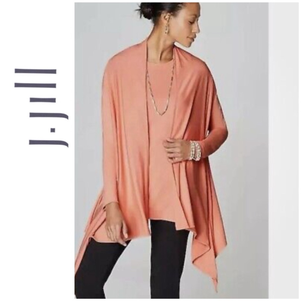 NWT J Jill Wherever Collection Open Drape Cardigan Apricot S